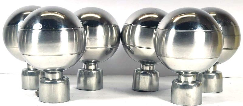 25 Home Decor Home Decor Stainless Steel Two Tone Curtain Finials Style Full Ball Brackets Set of 6 pc  - Image 2