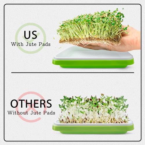 warmfarm Microgreens Growing Trays with Lids and Coconut Fiber Mat,Seed Sprouter Tray with Drain Holes,Seed Starter Tray Reusable,Microgreens Growing Trays,Cat Grass Growing Kit for Indoor Cats (Pack 5) - Image 2
