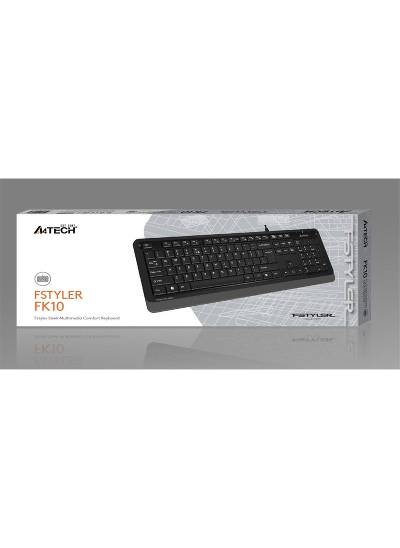 A4TECH A4 Tech FK10 Q USB Fsytyler Gray Tr Fn-Multimedia 
