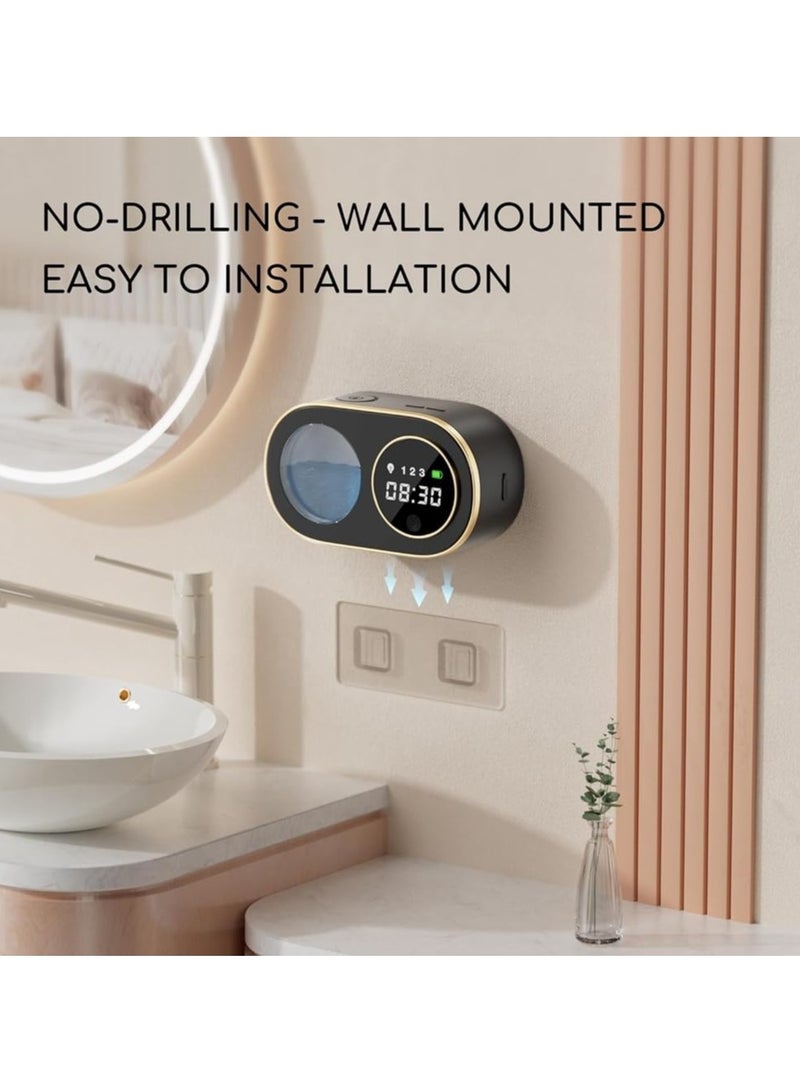 Touchless Rechargeable Foam Soap Dispenser, Smart Wall-Mounted Automatic Soap Dispenser for Bathroom, Kitchen and Commercial Use, Sleek Black Design - Image 5