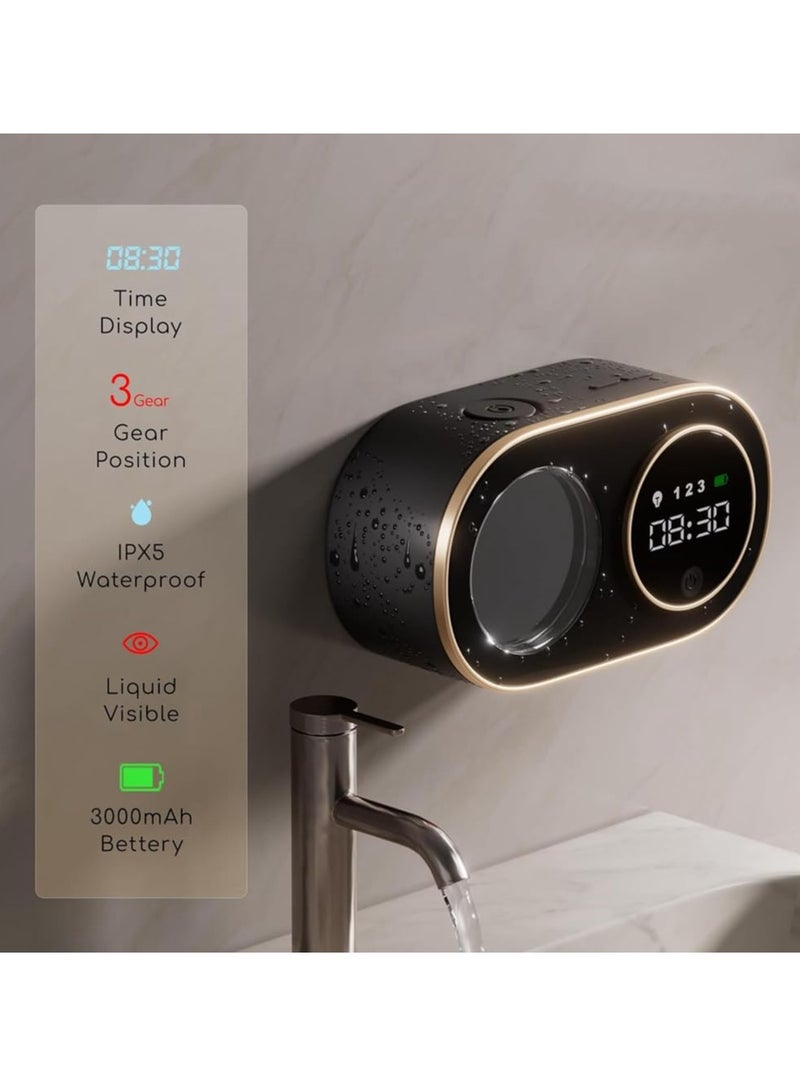 Touchless Rechargeable Foam Soap Dispenser, Smart Wall-Mounted Automatic Soap Dispenser for Bathroom, Kitchen and Commercial Use, Sleek Black Design - Image 2