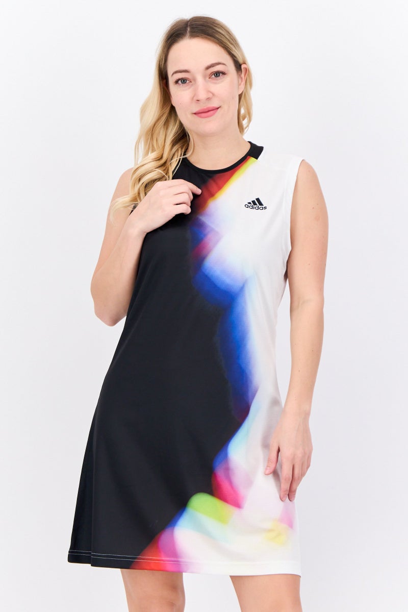 Adidas Women 2 Pcs Sportswear Fit Tennis Dress And Shorts Set, Multicolor - Image 1