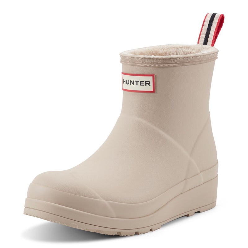 Hunter Women's PLAY Insulated Short Rain Boots, Light Grey, 9 Medium