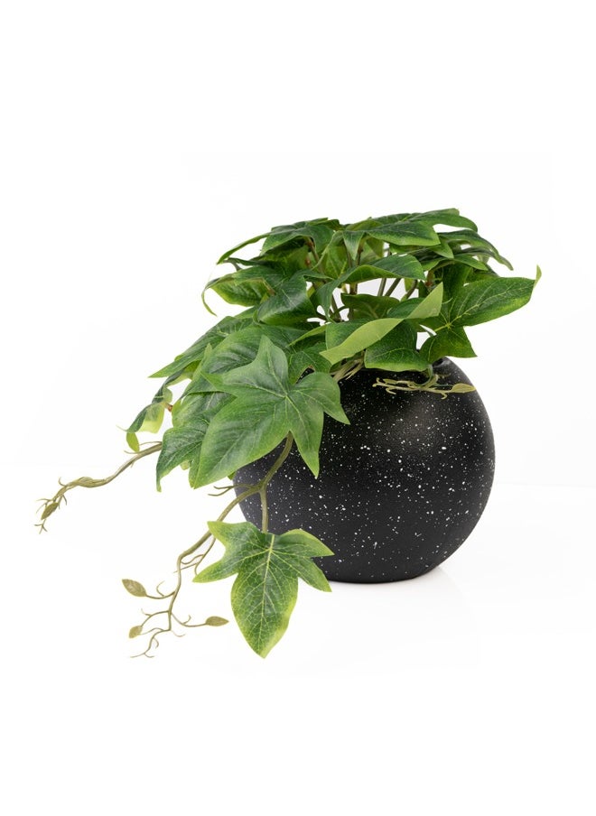DRAMA HOME Artificial Hanging Plant for Home Décor in Black Pot in a Circular Shape  - Image 3