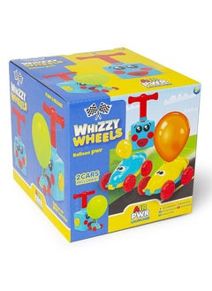 RMS Whizzy Wheels – Balloon Car Pump Set With 2 Cars And 10 Balloons – Air-powered Launcher  - Image 1