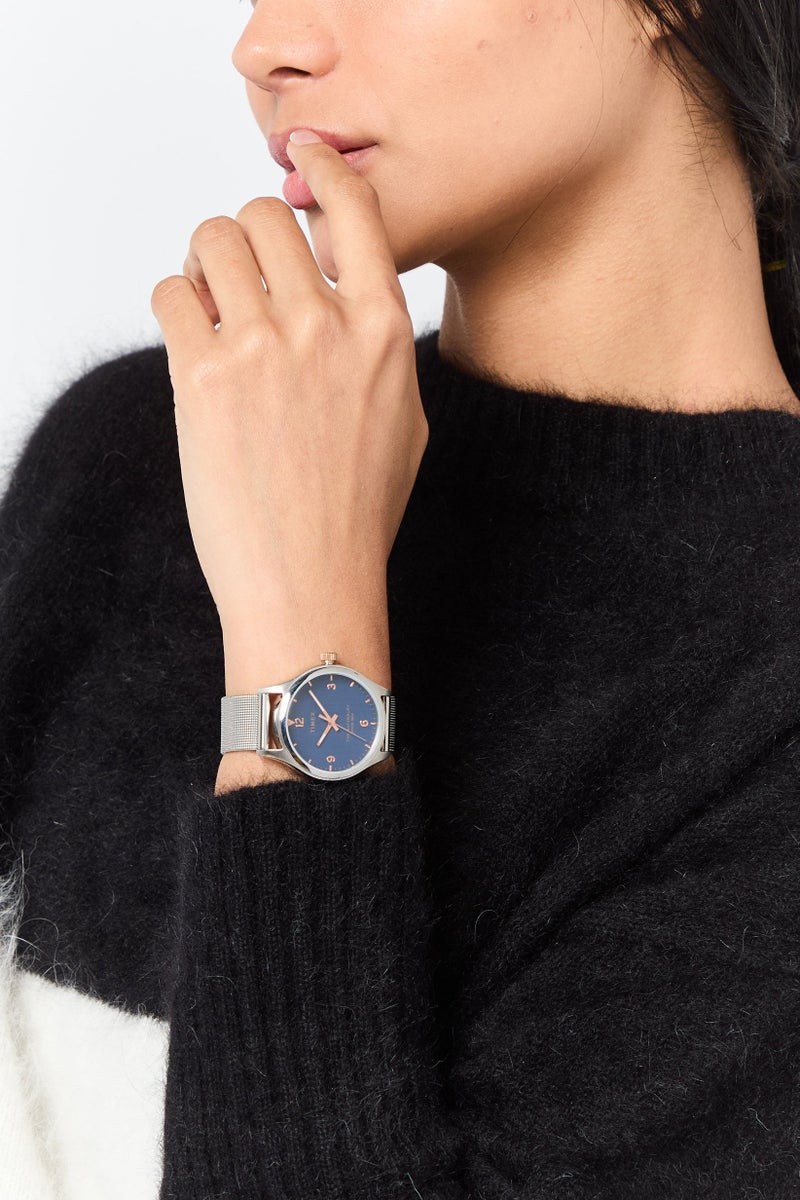 TIMEX Women TW2T36300 Stainless Steel Analog Watch 34 mm, Silver - Image 2