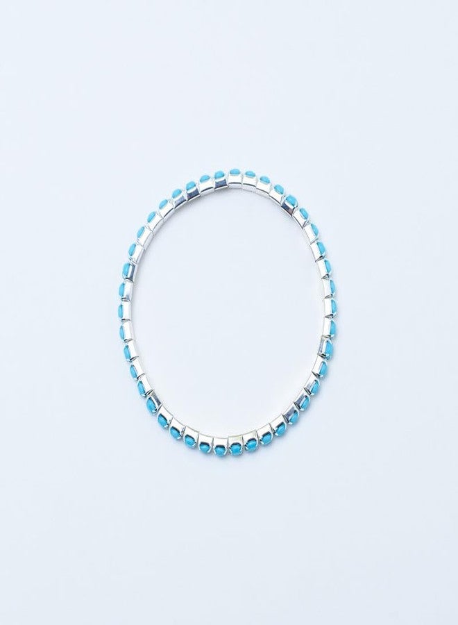 SALTY Anti Tarnish Set of 4 Blue Ivory Stackable Band for Women | Fancy Bracelet | Jewellery Gifts | Hand Band | Latest Fashion Accessories for Girls | Minimal Jewelry Design | Ideal for Gifting | Gift for Diwali, Christmas, Marriage, Birthday - Image 3
