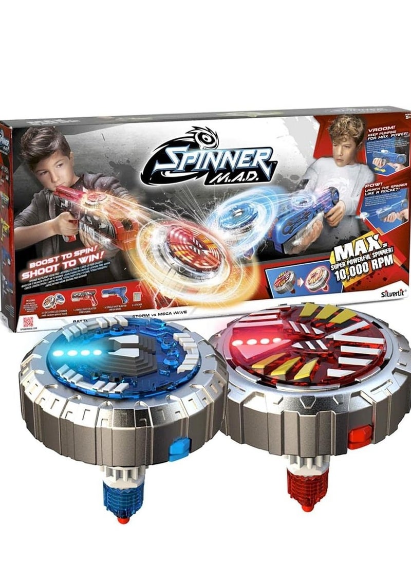 Spinner MAD Battle Pack by | 2 Blasters & 2 LED Spinning Tops | For Ages 5+  - Image 1