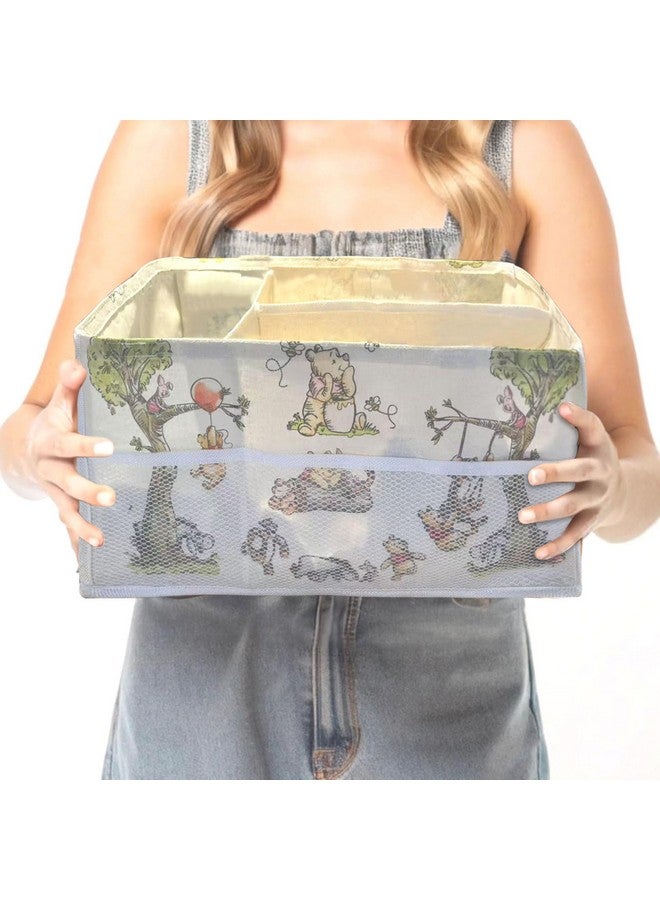 FresherAcc Extra Large Winnie Baby Diaper Caddy Organizer, Baby Wipes Storage Basket for Changing Table, Gift for Newborn Essentials, Baby Shower Must Have, Portable and Foldable for Space Saving (White) - Image 1