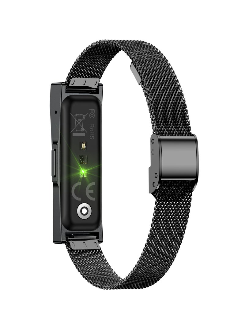 LIGE Call Reminder Smart Bracelet for Men Pedometer Health Monitoring Sport Fitness Tracker with Double Black Changeable band - Image 2