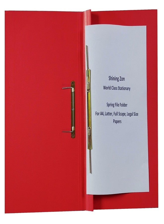 Shining Zon Light Spring File Card Board Cobra File Folder for Documents Files for certificates and documents (Pack of 12 Files, Red Colour) - Image 2
