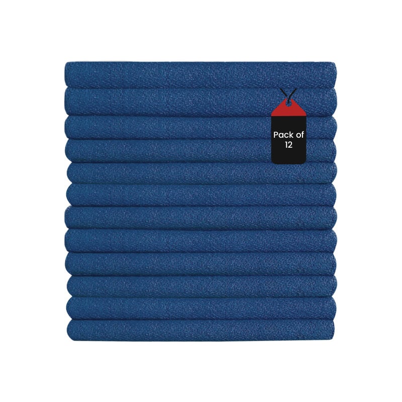 SupremePlus Premium Blue Huck Towels â€“ (12 Pack) 15 x 27 inches 100% Cotton Bulk Towel for General Cleaning, Auto Shop, and Hospital Use, Super Absorbent, Machine Washable Cloth - Image 1