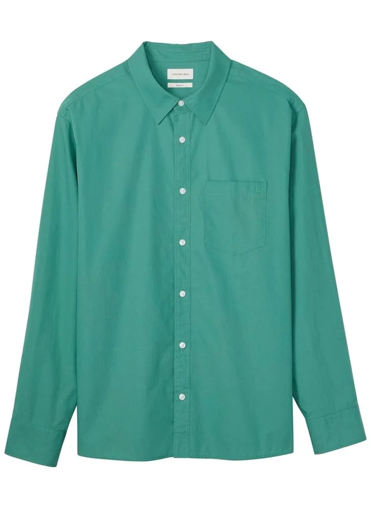 Calvin Klein Jeans  Solid Washed Poplin Relaxed Shirt for Men | Best Price UAE