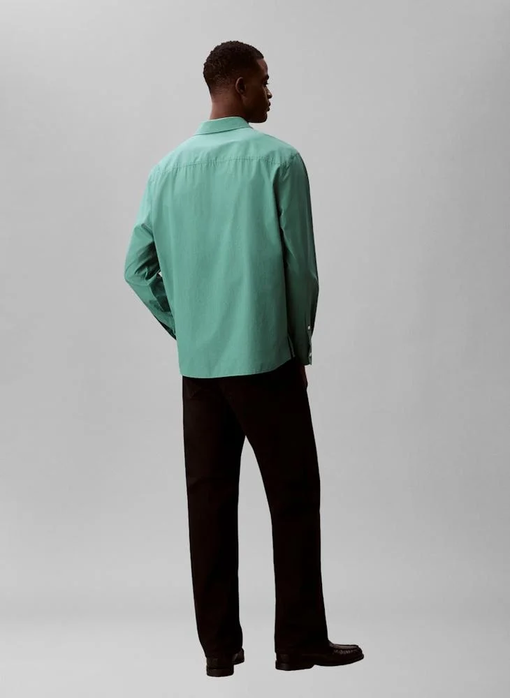 Calvin Klein Jeans Solid Washed Poplin Relaxed Shirt