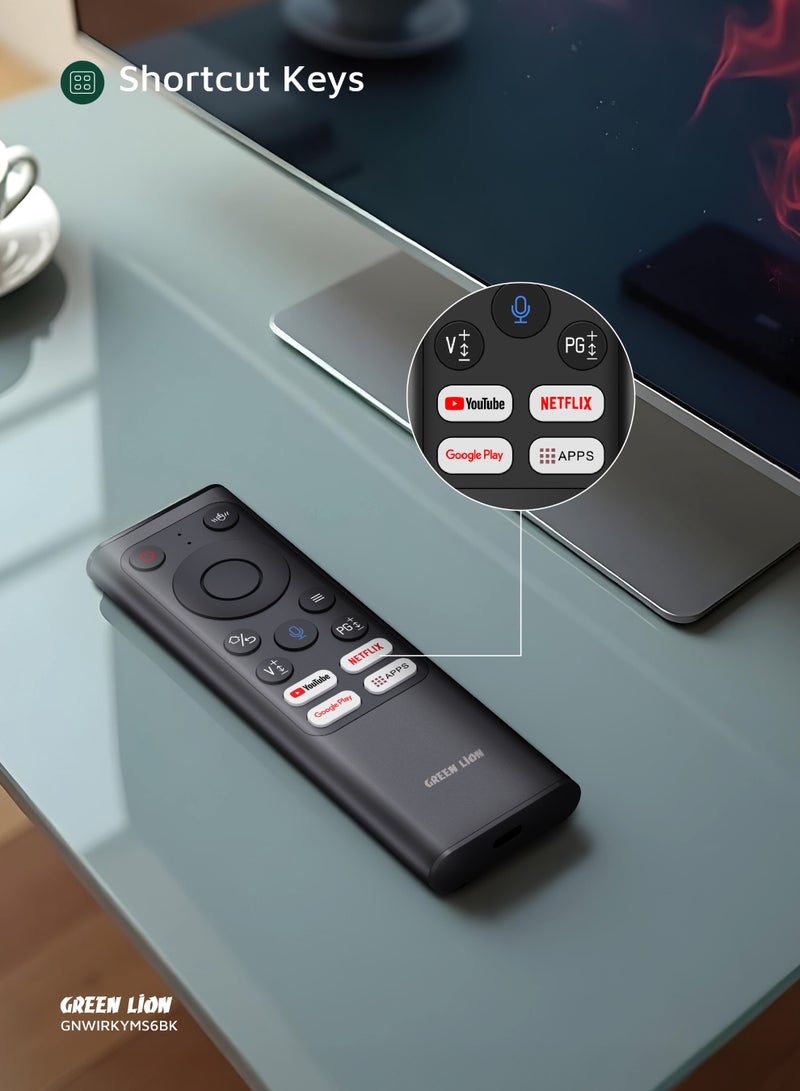 GREEN LION Wireless Remote Pro with Keyboard and Mouse / Compatible with Android/Windows/Mac OS/Linux / Voice Assistant / Smart Remote Control / IR Remote / Air Mouse / Mini Keyboard - Black - Image 3