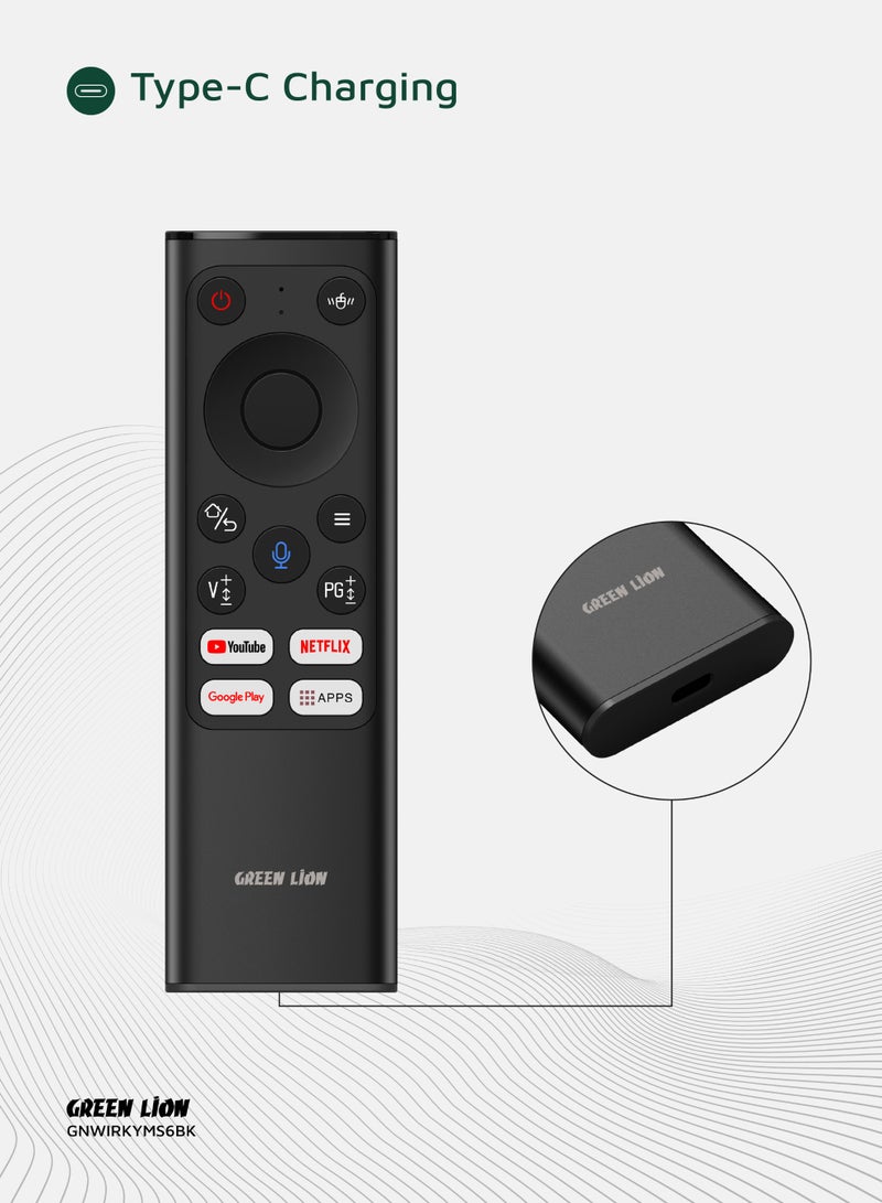 GREEN LION Wireless Remote Pro with Keyboard and Mouse / Compatible with Android/Windows/Mac OS/Linux / Voice Assistant / Smart Remote Control / IR Remote / Air Mouse / Mini Keyboard - Black - Image 5