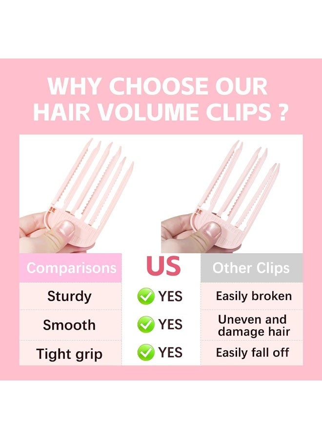 2PCS Hair Volume Clips & Root Lifter Comb: Volumizing Hair Clips for Styling, Bangs, and Curly Hair - Easy Root Lift for Fine or Thick Hair - Hair styling clips, volume clips for roots included (Pink) - Image 2