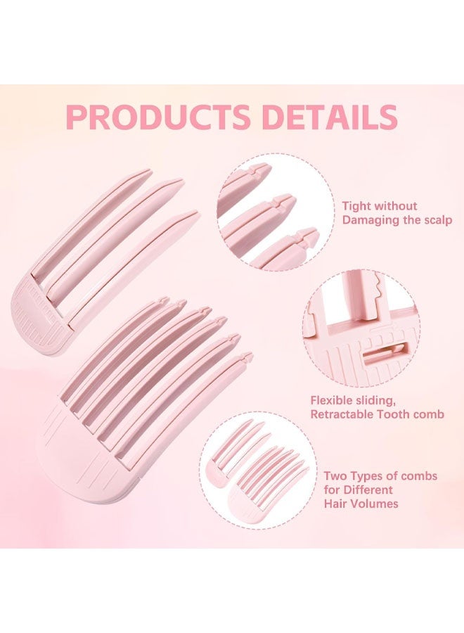 2PCS Hair Volume Clips & Root Lifter Comb: Volumizing Hair Clips for Styling, Bangs, and Curly Hair - Easy Root Lift for Fine or Thick Hair - Hair styling clips, volume clips for roots included (Pink) - Image 4