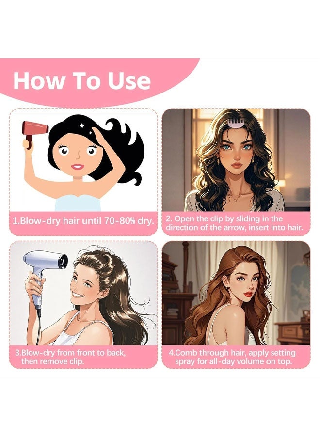 2PCS Hair Volume Clips & Root Lifter Comb: Volumizing Hair Clips for Styling, Bangs, and Curly Hair - Easy Root Lift for Fine or Thick Hair - Hair styling clips, volume clips for roots included (Pink) - Image 3