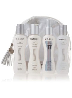 BIOSILK The Miracle of Silk Kit | Contains Silk Therapy Shampoo, Conditioner, Original Leave-In Treatment, Miracle 17 Leave-In Treatment | 2.26 Ounces Each | On the Go Styling Kit |  - Image 1