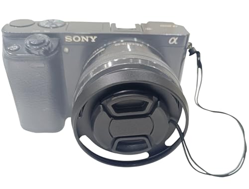 HUIPUXIANG 40.5mm Lens Hood+Lens Cap Cover for Sony E PZ 16-50mm f/3.5-5.6 OSS Lens On Sony Alpha ZV-E10 ZV-1F ZV1F A6600 A6500 A6400 A6300 A6100 A6000 A5100 A5000 - Image 2