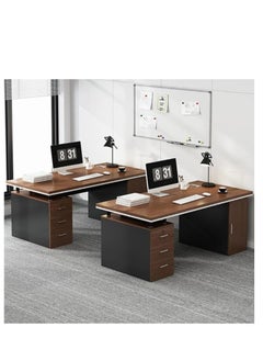 Golden Large Office Desk, 120 * 60cm Wooden Table with 3 Drawers & 1 Door for Working Study Writing and Reading, Modern Computer Desk for Home Office and Bedroom ( Black)  - Image 4