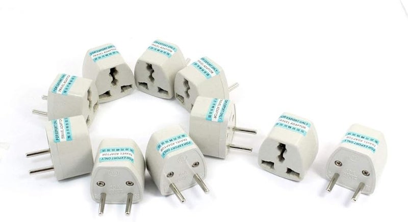 10 قطعة محول سفر عالمي قابس من الولايات المتحدة والمملكة المتحدة وأستراليا إلى الاتحاد الأوروبي محول طاقة 10 أمبير 250 فولت تيار متردد - Image 2