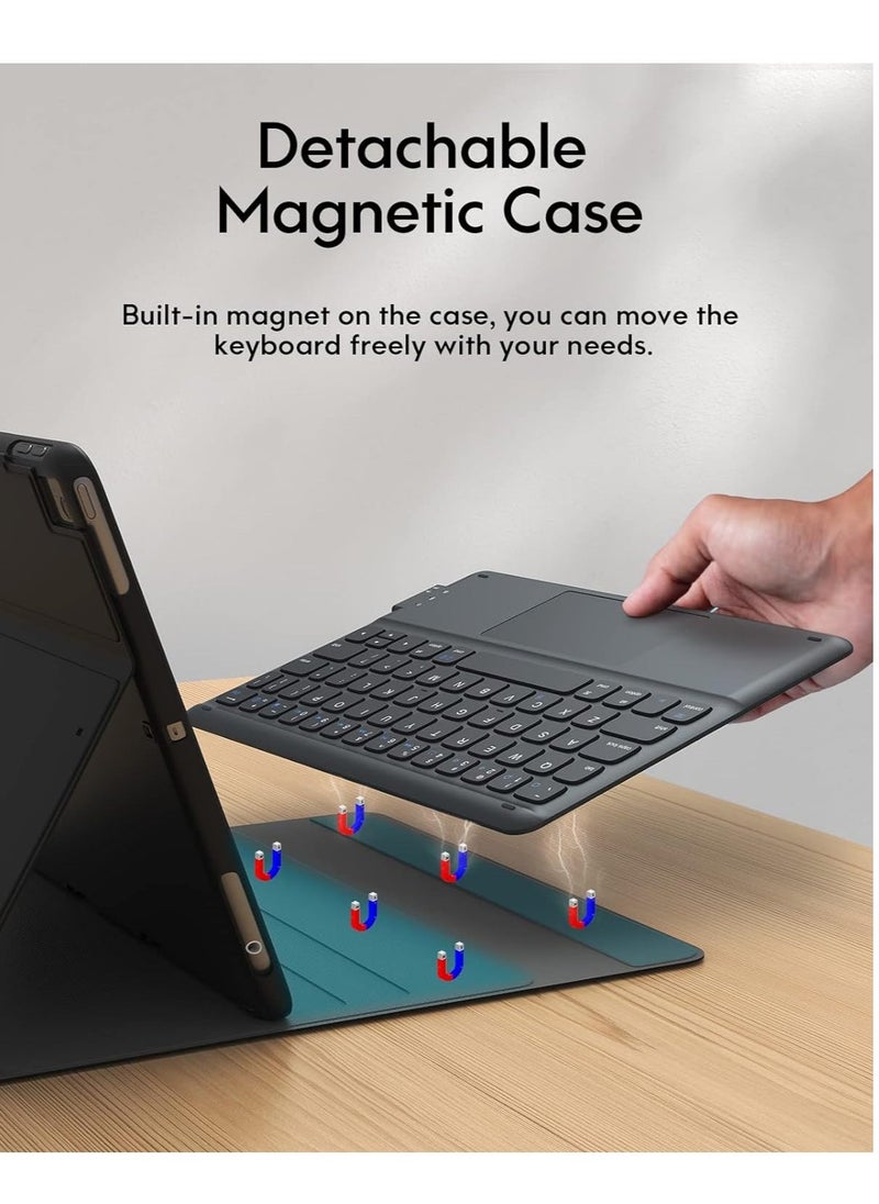 ELTRAZONE iPad Keyboard for 9th, 8th, & 7th Generation – Wireless Detachable Keyboard with Smart Trackpad, Flip Stand Case, Pencil Holder, Compatible with 10.2 Inch iPad – Black - Image 4