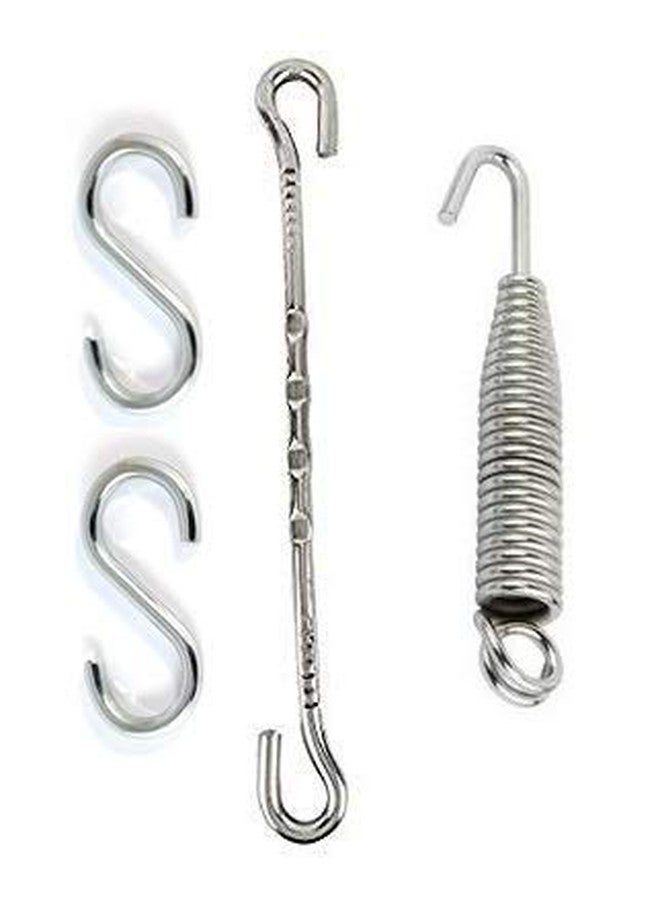 MHS Alloy Steel Heavy Duty Zula Bearing Spring with Hooks & Links | 360° Rotating Hammock & Porch Swing Spring | 150kg Capacity | Multiple Finishes & Pack Options (Silver Finish, Spring Kit of 4 pcs) - Image 1