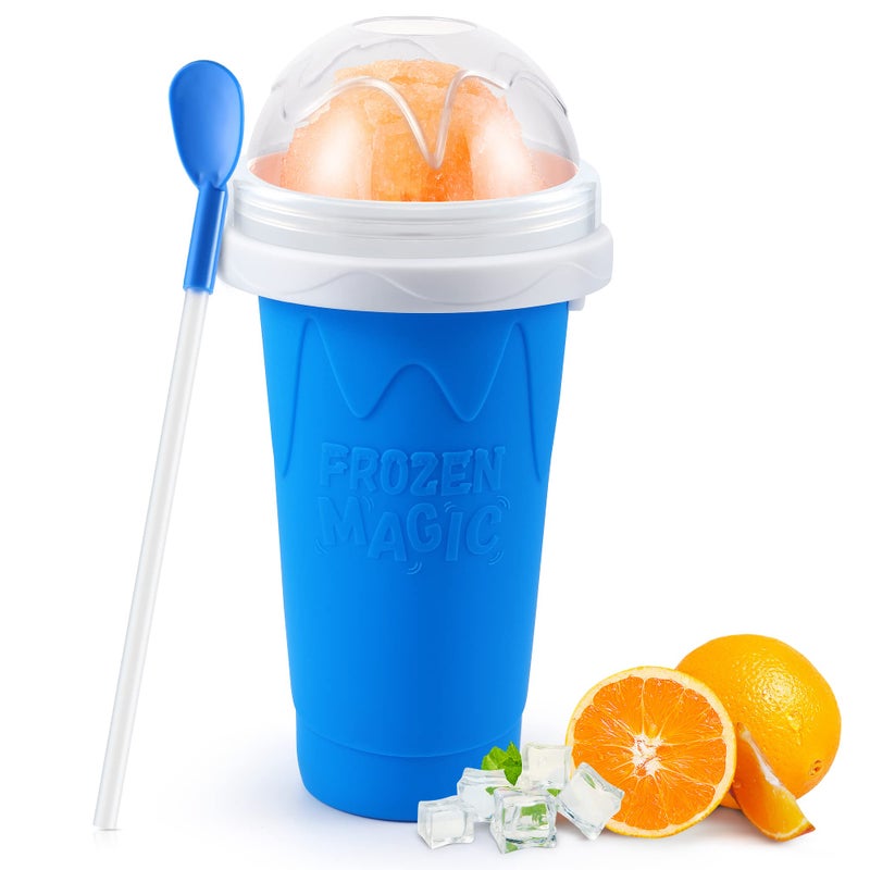 RELPOM Slushie Maker Cup TIK TOK Magic Quick Frozen Smoothies Cups Cooling Cup Slushy Cups Ice Cream Make Cool Stuff Things Gadgets Funny Gifts for Kids Blue