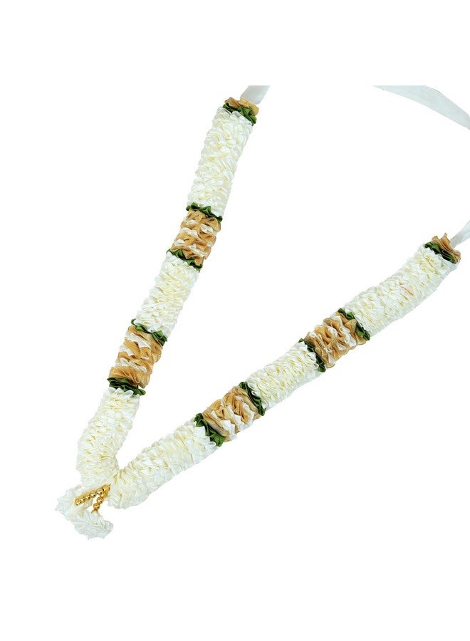 Aditri Creation Mala Artificial Flowers Ribbon Garland Haar Large Mala for Idol for God, Pooja Sringar Articles Ornament for Multipurpose Indian Traditional Cultural Festival Decoration (Size:-20")(White) - Image 2