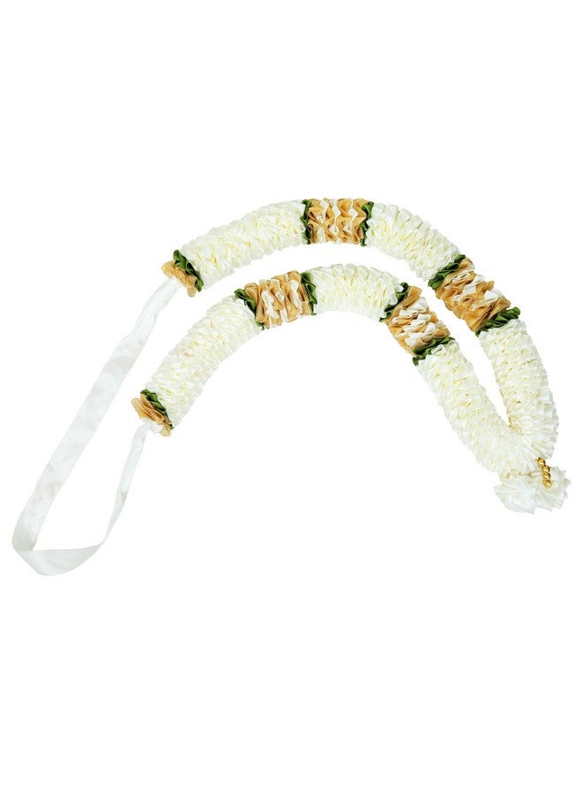 Aditri Creation Mala Artificial Flowers Ribbon Garland Haar Large Mala for Idol for God, Pooja Sringar Articles Ornament for Multipurpose Indian Traditional Cultural Festival Decoration (Size:-20")(White) - Image 4