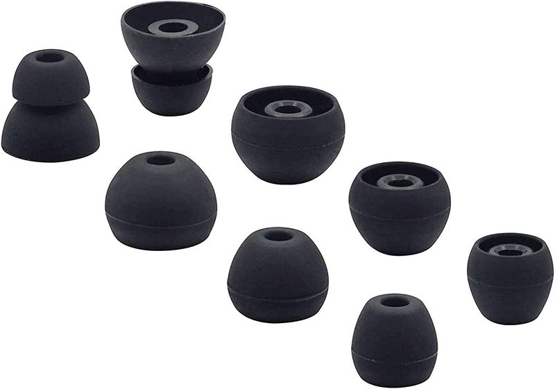 JNSA 8 قطع أطراف أذن سيليكونية وسادة أذن جل أذن متوافقة مع New Beat s Flex، 4 مقاسات 4 أزواج أطراف أذن بديلة لسماعات New Beat s Flex اللاسلكية، أسود (BtsFlex) - Image 1