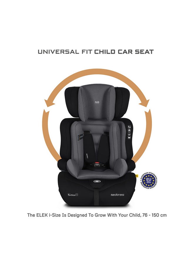 neobreez I-Elek 3 In 1 Universal Children‘S I-Size Toddler Car Seat, Ece R129, Group 1/2/3, High Back Booster Seat, Adjustable Headrest, 3-Point Safety Belt, 5 Point Harness  (9-36 Kg, 76-150 Cm, 15M To 12Yrs)  - Image 2