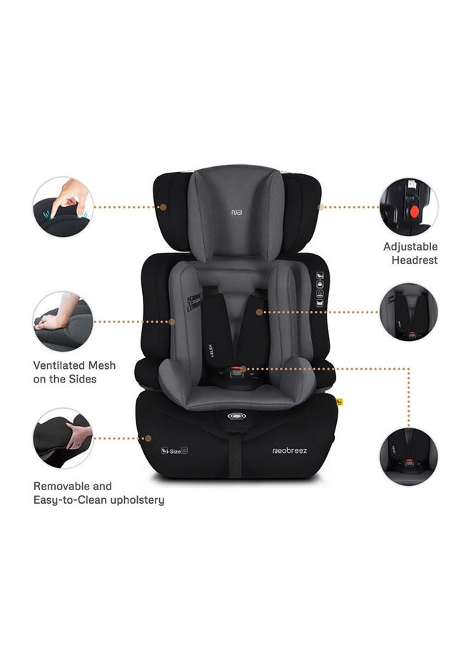 neobreez I-Elek 3 In 1 Universal Children‘S I-Size Toddler Car Seat, Ece R129, Group 1/2/3, High Back Booster Seat, Adjustable Headrest, 3-Point Safety Belt, 5 Point Harness  (9-36 Kg, 76-150 Cm, 15M To 12Yrs)  - Image 4