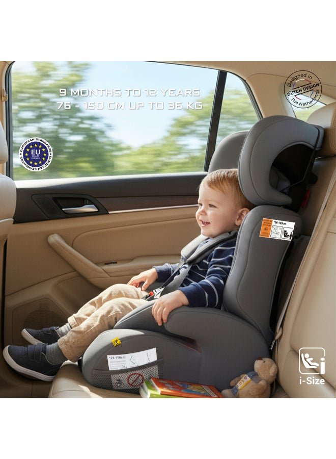 neobreez I-Elek 3 In 1 Universal Children‘S I-Size Toddler Car Seat,Ece R129,Group 1/2/3,High Back Booster Seat,Adjustable Headrest,3-Point Safety Belt,5 Point Harness(9-36 Kg,76-150 Cm,9M To 12Yrs) - Image 3