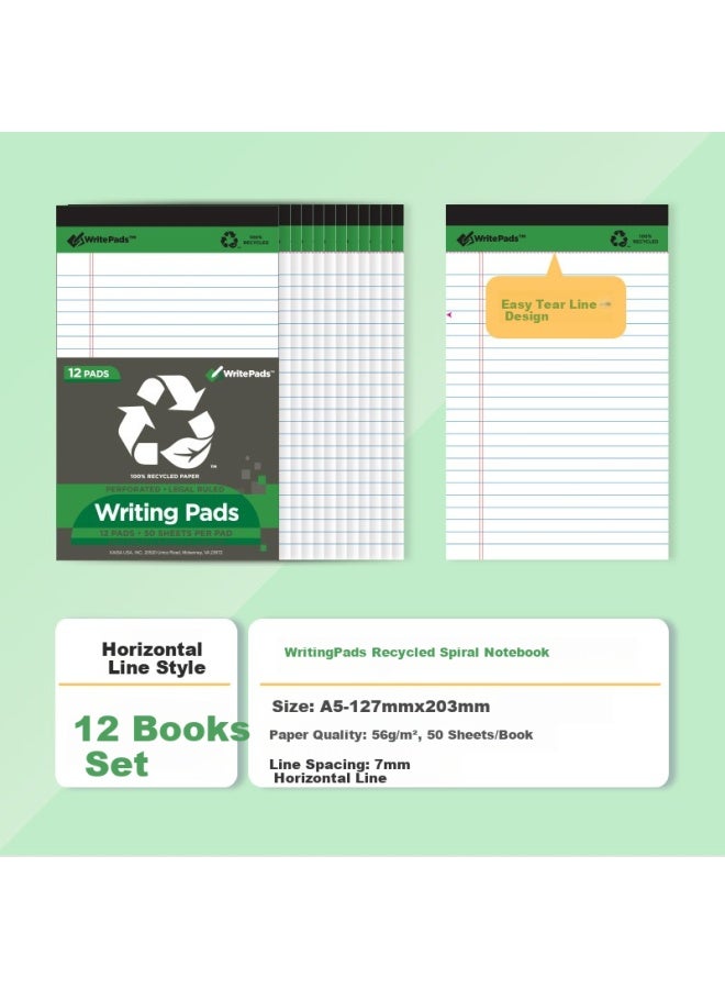 Kaisa (Kaisa) Writepads American Style Flip Paper A5/50 Sheets Notebook Flip Paper Book Upturned Notepad Draft Book 12-Pack Work Notebook - Image 2
