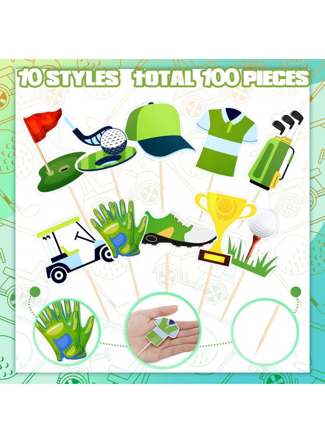 Glenmal Glenmal 100 Pcs Golf Cupcake Toppers Golf Shoe Bag Ball Lawn Cart Cupcake Picks Golf Cake Topper Golf Cake Decorations for Sports Golf Themed Party Decorations Baby Shower Birthday Wedding Supplies - Image 3