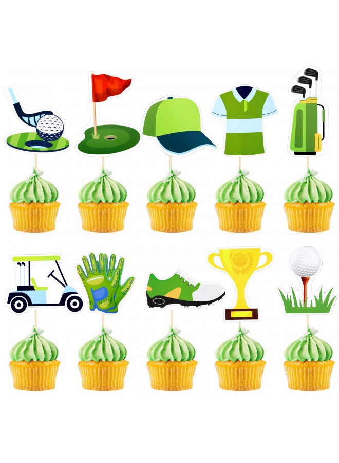 Glenmal Glenmal 100 Pcs Golf Cupcake Toppers Golf Shoe Bag Ball Lawn Cart Cupcake Picks Golf Cake Topper Golf Cake Decorations for Sports Golf Themed Party Decorations Baby Shower Birthday Wedding Supplies - Image 1