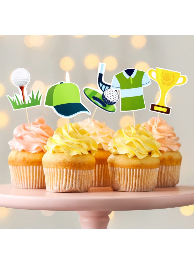 Glenmal Glenmal 100 Pcs Golf Cupcake Toppers Golf Shoe Bag Ball Lawn Cart Cupcake Picks Golf Cake Topper Golf Cake Decorations for Sports Golf Themed Party Decorations Baby Shower Birthday Wedding Supplies - Image 5