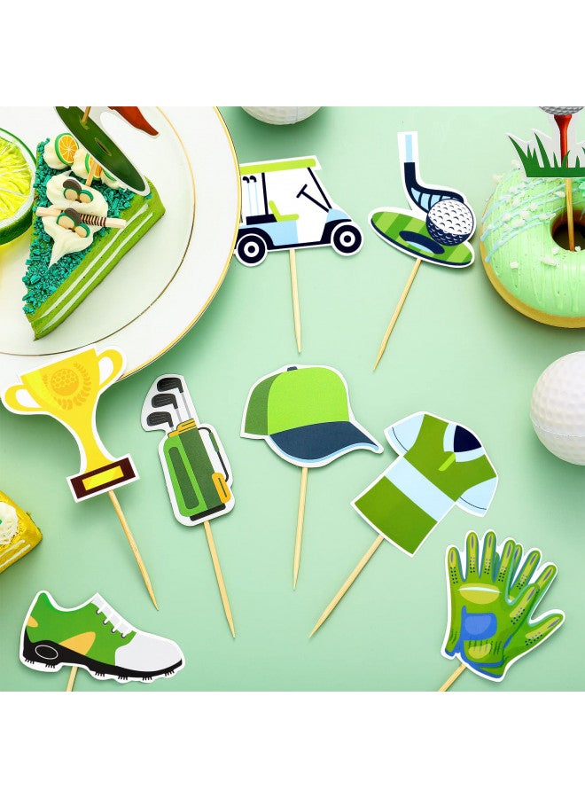 Glenmal Glenmal 100 Pcs Golf Cupcake Toppers Golf Shoe Bag Ball Lawn Cart Cupcake Picks Golf Cake Topper Golf Cake Decorations for Sports Golf Themed Party Decorations Baby Shower Birthday Wedding Supplies - Image 4