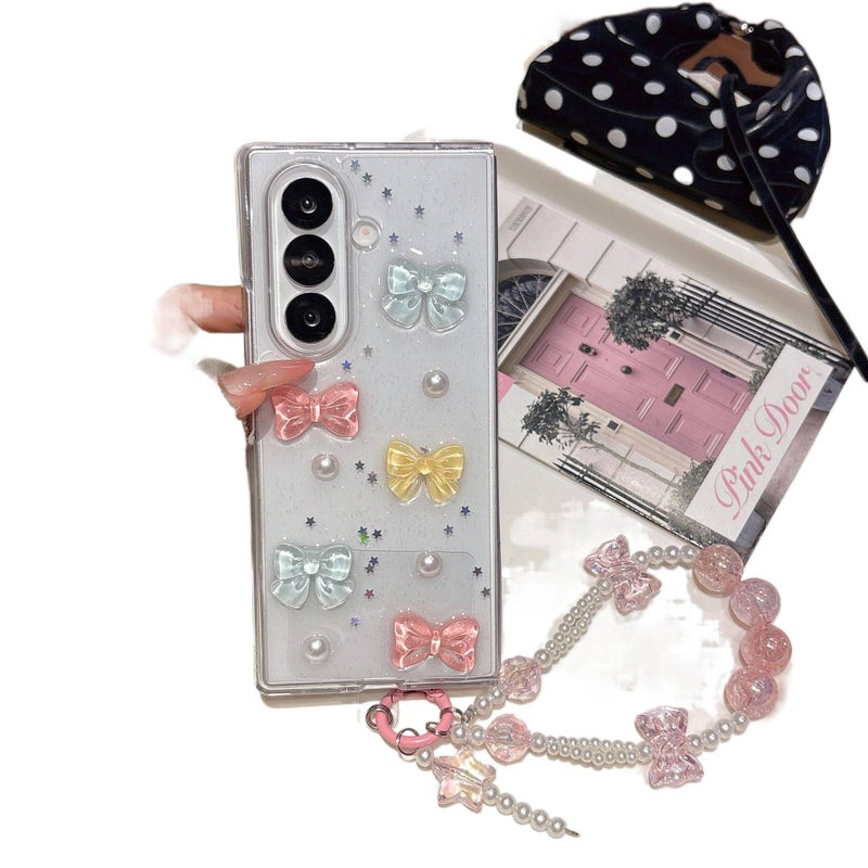 TPU Protective Case for Samsung Galaxy Z Flip 5 with Drop Protection and Bow Design plus Shockproof plus Resin Finish in Colorful - Image 5