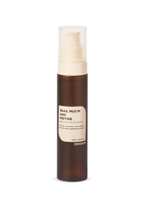 ZENSKIN Snail Mucin and Peptide Skin Revive Essence | Korean Hydrating Anti-Aging Serum with 97% Snail Mucin, 5 Peptides & Hyaluronic Acid, 100ml