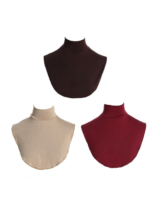 3Pcs Unisex Detachable Fake Collar Modal Fake Turtleneck Neck Warmer Half Top Blouse Collar - Image 1