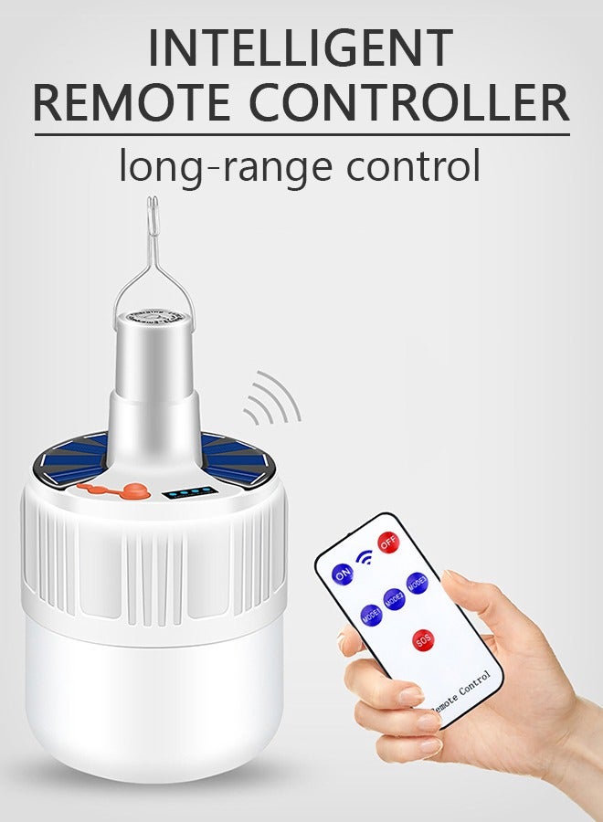 GROIC 1000LM Remote Control Solar Or Adapter Rechargeable Camping Lantern Hanging Tent Light with Power Displaying for Emergency,Hurricane, Outdoor,Power Outage, Hiking - Image 2