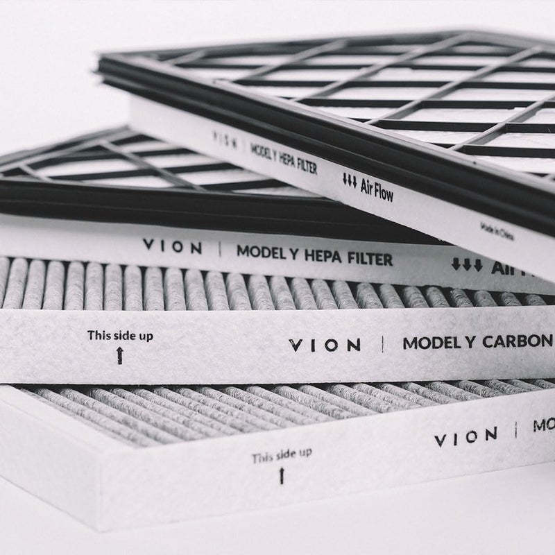VION Model Y Front Trunk HEPA Carbon Air Filters Kit - (2x HEPA filters and 2x Carbon filters per package) - 4 packs per package with installation tools - Image 3