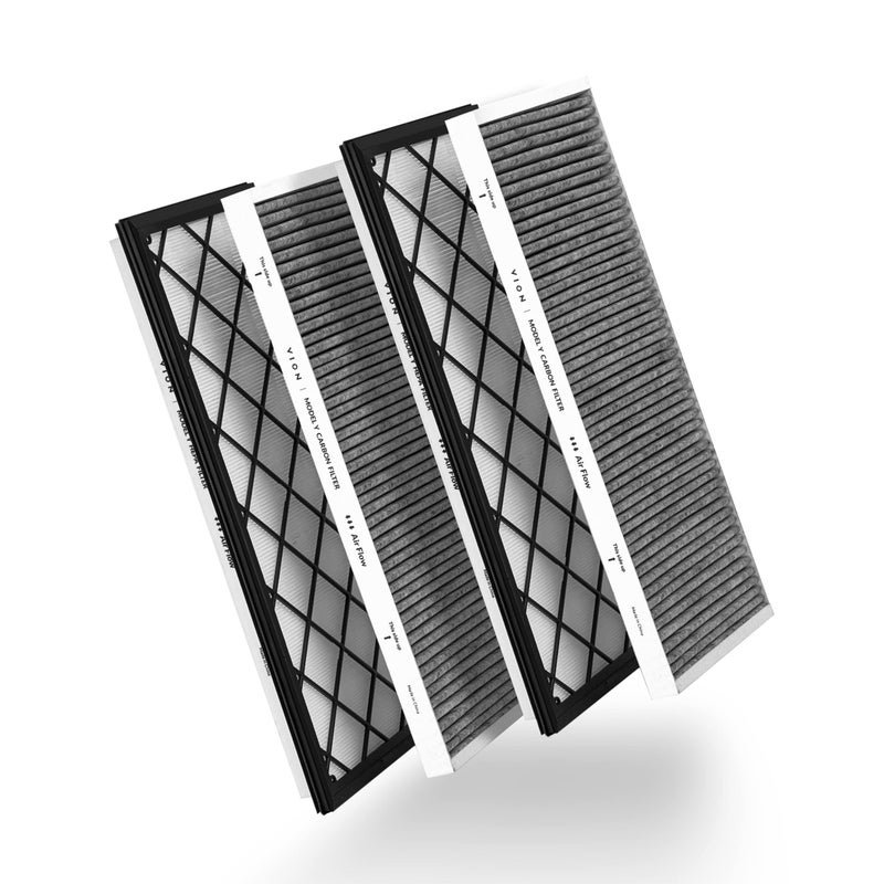 VION Model Y Front Trunk HEPA Carbon Air Filters Kit - (2x HEPA filters and 2x Carbon filters per package) - 4 packs per package with installation tools - Image 2