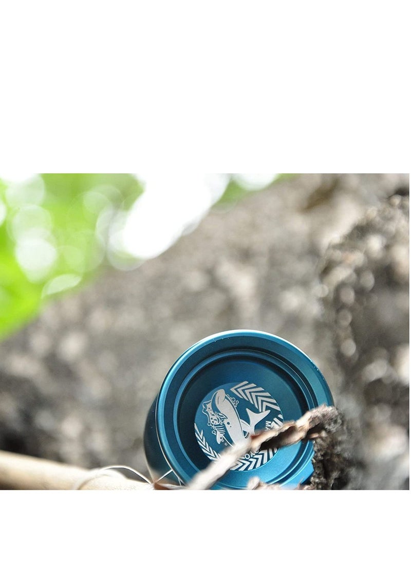 SYOSI YOYO Pro Unresponsive Yoyos N12 Shark Honor Magic Yoyo Metal Yo-yos Professional Yo Yo, Dark Blue - Image 3