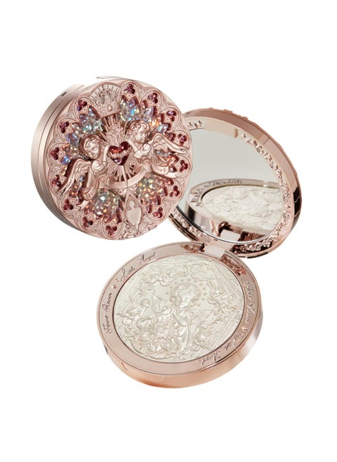 Flower Knows Little A Embossed Face Highlighter Palette - Diamond Glitter, 3D Contour, Water Light Formula for Brightening and High Light Effect (L03 Chanting Anthem, 8g)