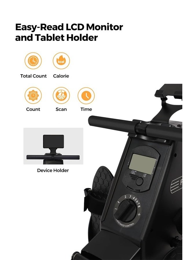 الكوتش آلة تجديف المنزلية  للطي المغناطيسي التحكم داخلي ممارسة الرياضة المنزلية - Image 4